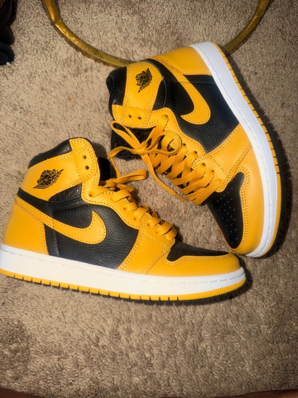 Yellow and Black Retro Jordan 1s